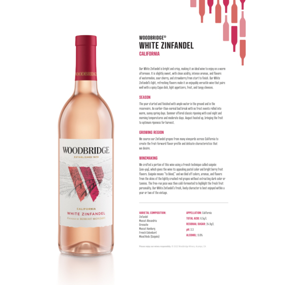 
                  
                    WOODBRIDGE WHITE ZINFANDEL
                  
                