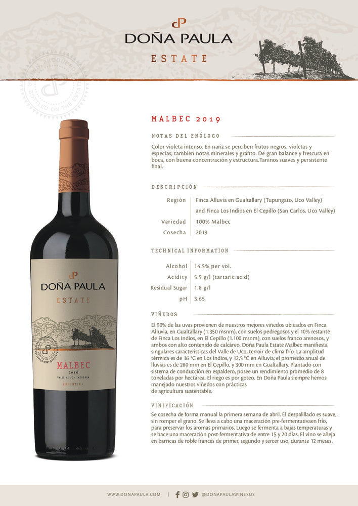 
                  
                    DOÑA PAULA ESTATE MALBEC
                  
                